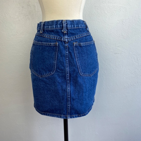Vintage 90s B Bronson Women Denim Skirt Size 7 Button Front Five Pocket Mini USA - Picture 6 of 11